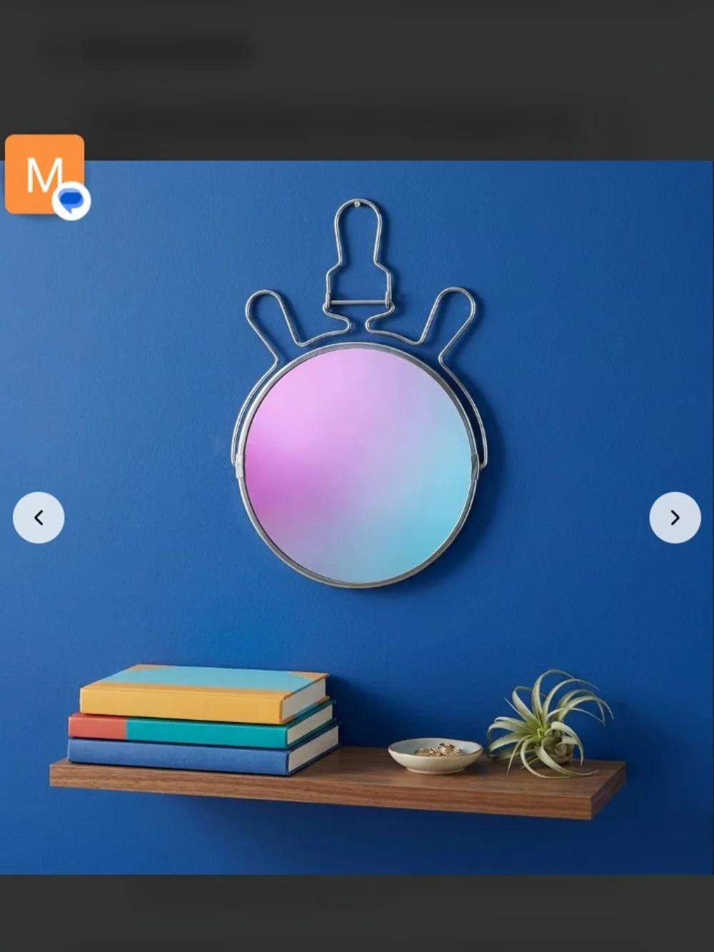 Table Or Wall Mirror with Silver Frame - Compact Stand Mirror